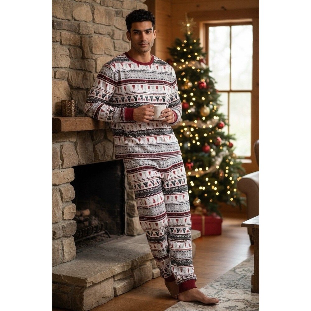4XB Cuddl Duds Jammies for your family Christmas men pant pijamas Holiday